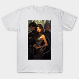 Xaden, Violet, and Dain Fourth Wing  by Rebecca Yarro book fan art T-Shirt